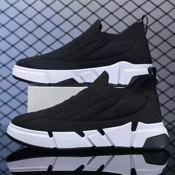 Весна 2025 года, новые дышащие сетчатые кроссовки Fly-Watch, носки на платформе, спортивная обувь с одной педалью, мужская повседневная обувь 39