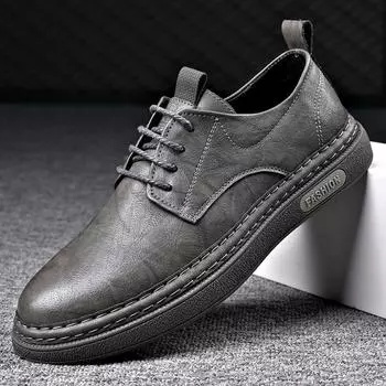 Весна 2025 года, новые кожаные мужские туфли, молодежная корейская обувь, британская повседневная обувь 38