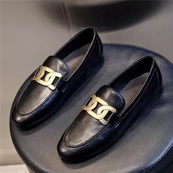 Весна 2025 года, новые модные туфли на одну педаль, спортивная обувь для отдыха, женская обувь Lizhen, заостренные плоские кожаные туфли 35