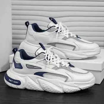 Весна 2025 года, новые мужские кроссовки для бега, всесезонные, модные туфли для папы на платформе, студенческие, повседневные, дышащие, спортивные туфли 39