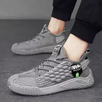Весна 2025 года, новые мужские кроссовки, дышащие сетчатые кроссовки для молодежи, повседневная обувь, универсальные кроссовки для бега и спорта 39 чёрный