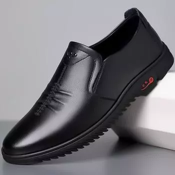 Весна 2025 года, новые мужские повседневные кожаные туфли, мужские кожаные дышащие туфли-лодочки из мягкой кожи, туфли для папы на мягкой подошве 8158 38 коричневый