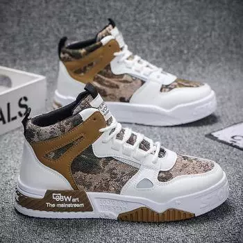 Весна 2025 года, новые мужские туфли с высоким берцем и толстой подошвой, мужская спортивная и повседневная обувь, модная студенческая обувь 39