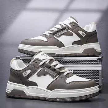 Весна 2025 года, новые мужские туфли с низким верхом, корейская версия, тренд, универсальная, на толстой подошве, увеличивающая рост, для папы, мужская повседневная модная обувь 39 чёрный