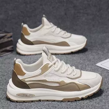 Весна 2025 года, новые мужские туфли, всесезонные, дышащие, низкие, спортивные туфли, повседневная обувь, модная обувь, сейчас в тренде Обувь 39 хаки