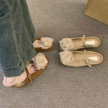 Весна 2025 года, новые туфли-полушапки Мэри Джейн с сумкой на голову, верхняя одежда, женская обувь, новый китайский стиль, одно слово с одинарными туфлями 35 коричневый