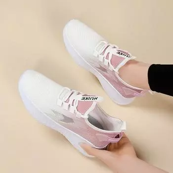 Весна 2025 года, новые женские туфли, летающие сетчатые туфли, удобные и дышащие повседневные туфли, легкая спортивная обувь с мягкой подошвой, студенческая обувь для женщин 36