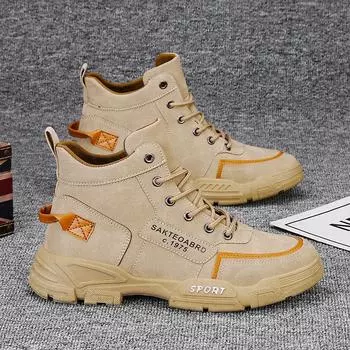 Весна 2025 Мужские высокие ботинки Martin: Модная британская и корейская рабочая обувь 39