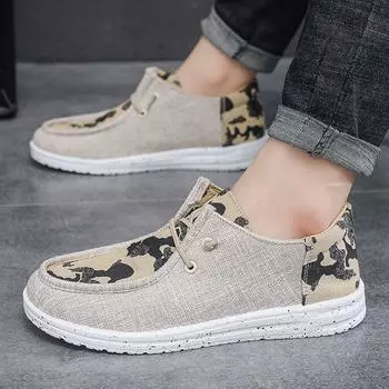 Весна 2025 Новые мужские тканевые туфли больших размеров Повседневная обувь 39 чёрный