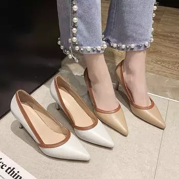 Весна и лето 2021 г. Модные женские туфли на высоком каблуке, легкая и удобная повседневная обувь 34 хаки