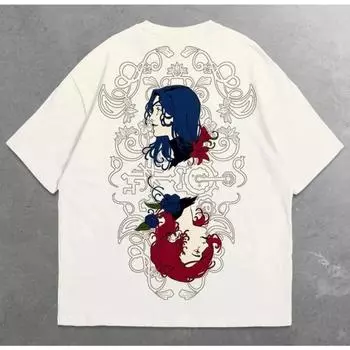 Весна и лето 2025 г. Модные высококачественные мужские и женские футболки с короткими рукавами и принтом в стиле Харадзюку S
