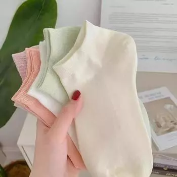 Весна и лето, четыре сезона, женские простые, модные и милые однотонные носки Morandi с низкой посадкой и удобными носками one size белый