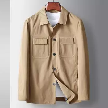 Весна и лето Инструментальная рубашка Версия куртка Высококачественная городская повседневная тонкая мужская куртка с лацканами 170 жёлтый