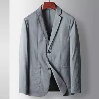 Весна и лето Легкий роскошный деловой однотонный пиджак в западном стиле для людей среднего возраста и молодежи 170 темно-синий