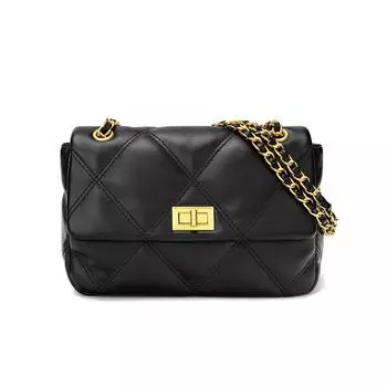 Весна и лето Ling Сетка Цепочка Одно Плечо Сумка Через Плечо Высокая Текстура Большая Вместимость Нишевая Женская Маленькая Квадратная Сумка чёрный