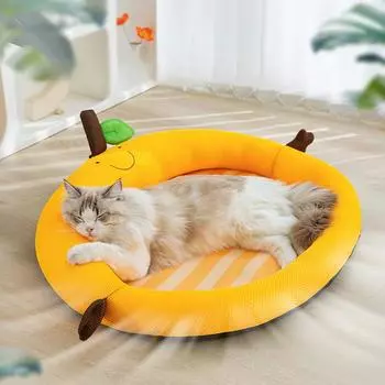 Весна и лето Милая Фруктовая Спинка Гнездо для Кошки Коврик Гнездо для Собаки Тайваньский Доллар Бишон Домик Для Собак Коврик Для Собак Охлаждающее Гнездо Для Домашних Животных S