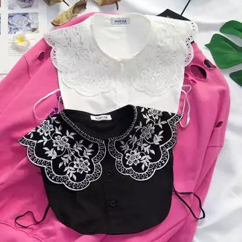 Весна и лето Национальный стиль Поддельный воротник Женский Черный Нишевый Ретро Поддельный воротник Наборный декоративный воротник