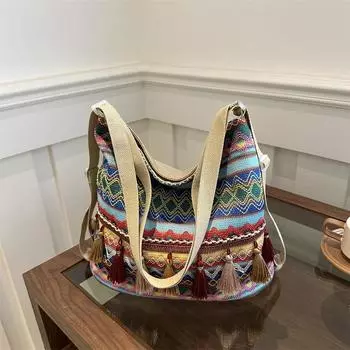 Весна и лето, новая этническая ретро-сумка через плечо для женщин в китайском стиле 2024 года, повседневная женская сумка-мессенджер красный
