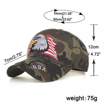 Весна и лето, новая бейсболка с вышитым камуфляжным орлом США, кепка, кепка, шляпа от солнца камуфляжный