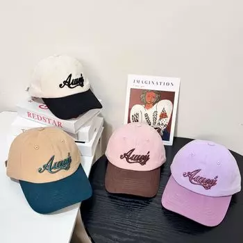 Весна и лето новая бейсболка с вышитыми буквами женская пара универсальная двухцветная модная кепка с козырьком от солнца утиный язычок прилив M56-58cm