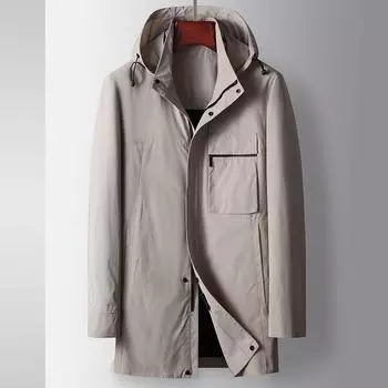 Весна и лето, новая куртка со съемным капюшоном для молодежи и среднего возраста, легкая, роскошная, для бизнеса, отдыха, тонкая, модная 170 хаки
