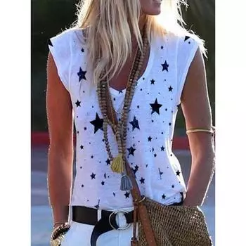 Весна и лето Новая популярная женская футболка с принтом S