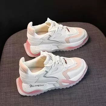 Весна и лето, новая спортивная обувь, толстая подошва, внутренняя усиленная присоска, старая обувь, женская дышащая женская обувь небольшого размера 34