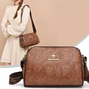 Весна и лето Новая сумка через плечо с ретро-принтом Нишевая дизайнерская сумка-подушка Модная сумка через плечо