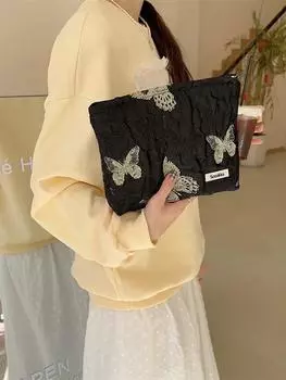 Весна и лето новая трехмерная золотая шелковая бабочка ретро сумка подмышкой девушка сердце сумка через плечо ручная косметичка