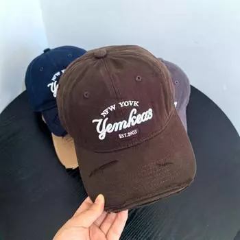 Весна и лето, новая универсальная кепка для бега на открытом воздухе с вышитыми буквами, мужская и женская бейсболка с солнцезащитным козырьком и защитой от солнца M56-58cm тёмно-синий