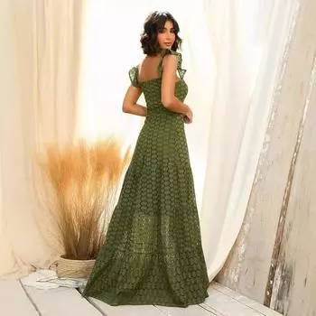 Весна и лето новая женская одежда новое сексуальное облегающее платье без рукавов платье на подтяжках S зелёный