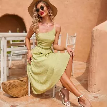 Весна и лето новая женская одежда новое платье без рукавов с косым плечом S синий