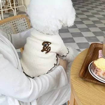Весна и лето Новинка для домашних животных Собака Кошка Белая футболка Бишон Тедди/Щенок Померанского шпица Одежда для домашних животных XS