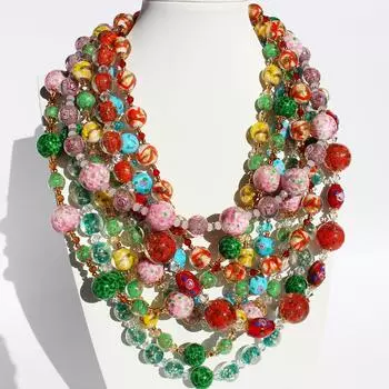 Весна и лето Новое ожерелье ручной работы из глазурованных бусин, модное женское, изящное, средней и длинной ключичной цепи, средневековая одежда 12