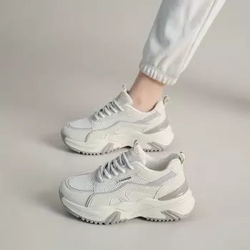 Весна и лето Новые белые туфли Тонкие женские спортивные повседневные дышащие сетчатые туфли Универсальная модная классика 35