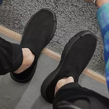 Весна и лето, новые однопедальные ленивые туфли, плетеные дышащие модные носки, спортивная модная обувь, однотонная универсальная мужская обувь 39