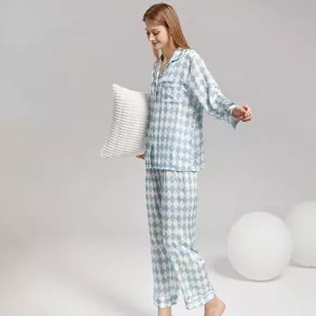 Весна и лето, новые пижамы из ледяного шелка для женщин, летние пижамы из ледяного и снежного шелка, тонкие, простые, прохладные летние пижамы L