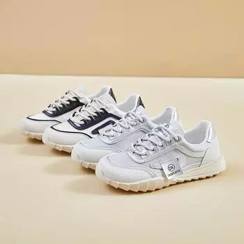 Весна и лето Новые повседневные женские туфли Ins Модная платформа Увеличенная удобная обувь Легкие дышащие модные кроссовки 35 серебряный