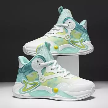 Весна и лето Новые сетчатые дышащие нескользящие износостойкие удобные баскетбольные кроссовки для мальчиков с мягкой подошвой звук трения 31