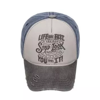 Весна и лето новые стираные контрастные цвета с принтом букв LIFEFAS бейсболка кепка кепка от солнца шляпа от солнца Adjustable чёрный