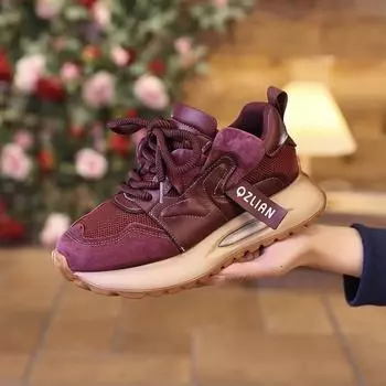 Весна и лето новые женские туфли с толстой подошвой и круглым носком студенческие корейские версии модные дышащие кроссовки Форрест Гамп spor 35