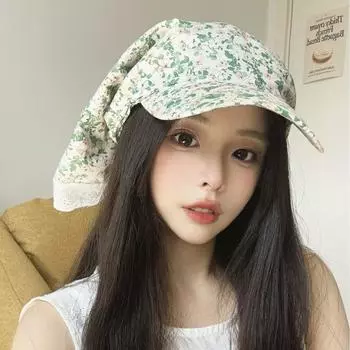 Весна и лето новый ретро атмосфера цветочный кружевной треугольный шарф платок литературный женский универсальный ободок фото головной убор M56-58cm розовый