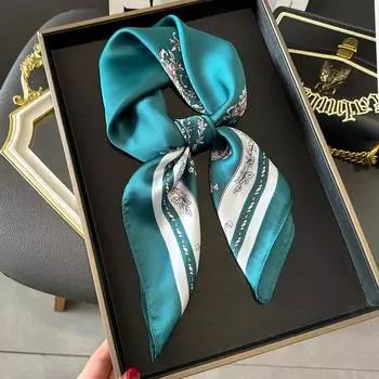 Весна и лето новый роскошный дизайн шелковистый шарф женский 70*70 см маленький шарф-повязка на голову уличный мягкий принт шаль хиджаб женский