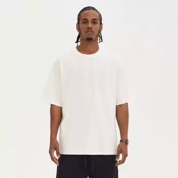 Весна и лето, новый стиль, чесаный хлопок, мужская футболка с короткими рукавами, однотонный свободный модный топ S