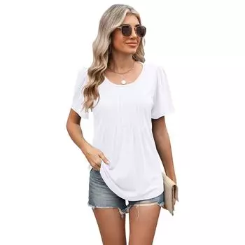 Весна и лето новый стиль повседневный удобный базовый стиль свободный короткий рукав футболка топ жилет для женщин S белый