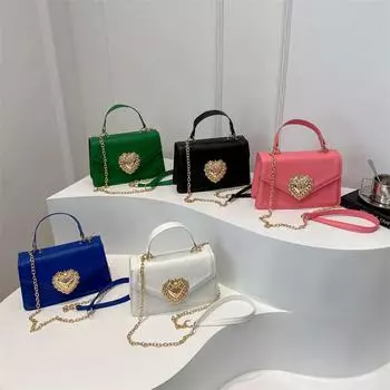 Весна и лето Новый стиль Простая и модная сумка в корейском стиле Универсальная сумка через плечо с цепочкой Маленькая квадратная сумка в тренде