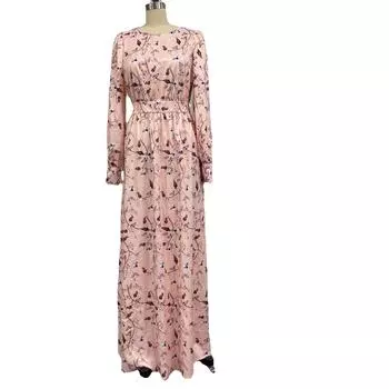 Весна и лето новый стиль темпераментный стиль темпераментный дорожный наряд средняя талия розовое дорожный платье с открытой спиной для женщин S розовый