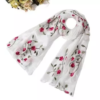 Весна и лето Новый вышитый цветок Ten Mile персиковый цвет шарф универсальный пляжное полотенце солнцезащитный платок шарф для женщин 170*75cm