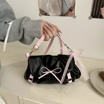 Весна и лето плиссированная сумка-облако женская модная сумка-мессенджер 2025 года сумка через плечо подмышкой розовый