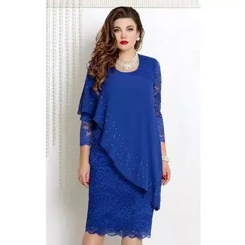Весна и лето Плюс Размер Женское однотонное кружевное элегантное платье с рукавом семь минут Узкие платья 5XL